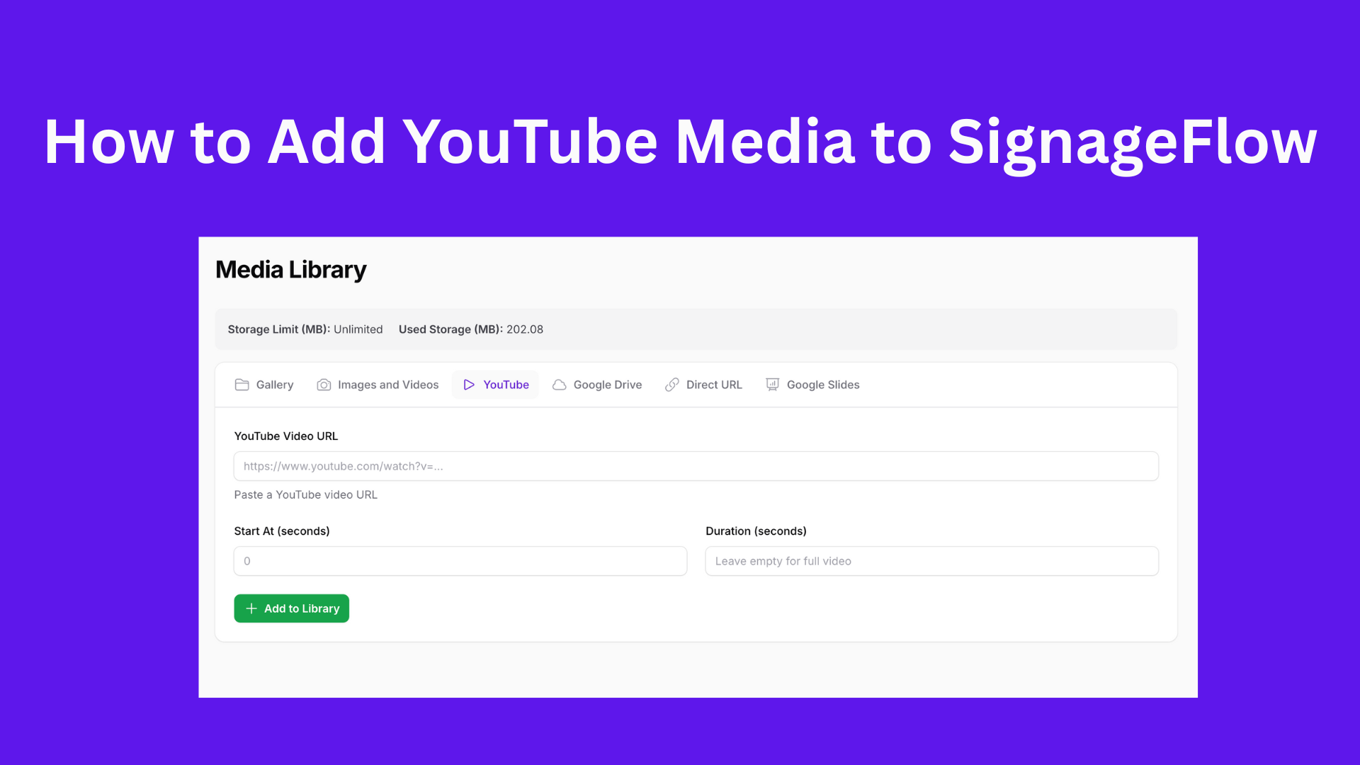 🎥 How to Add a YouTube Video to Your SignageFlow Playlist